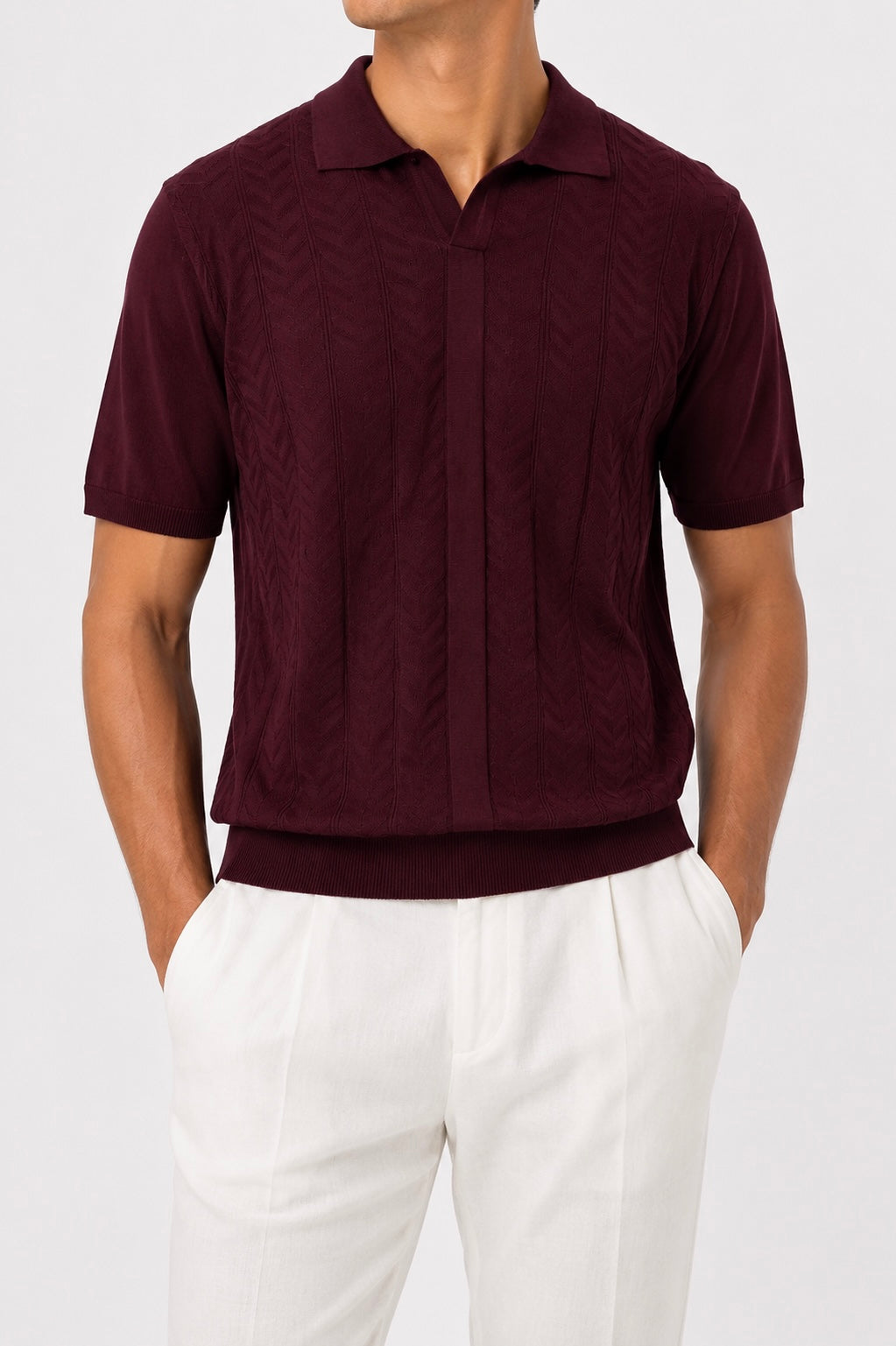 FIVE POLO FIT ''BURGUNDY" NO:DE-1010