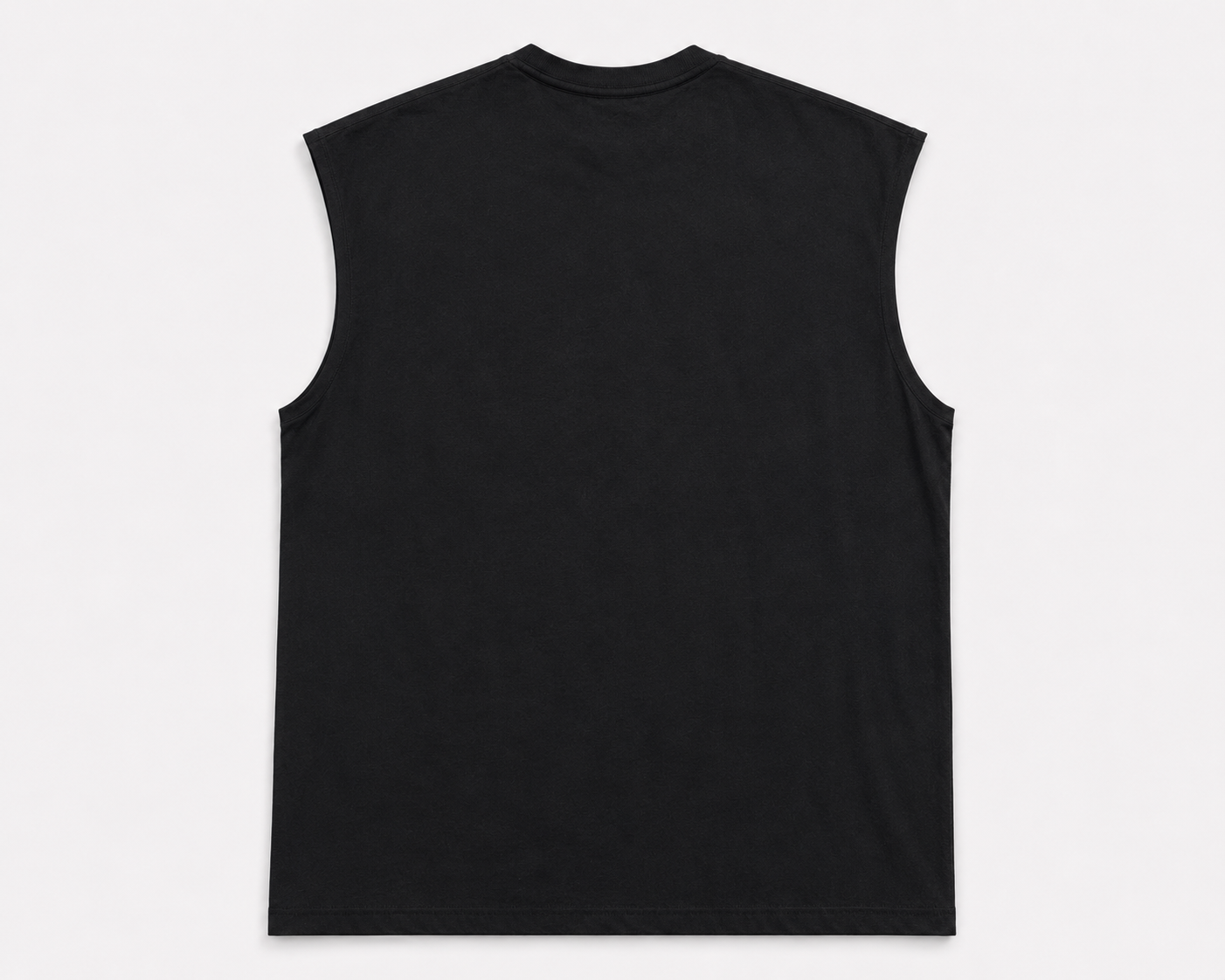 PM OVERSIZE NO SLEEVE T-SHIRT "BLACK''