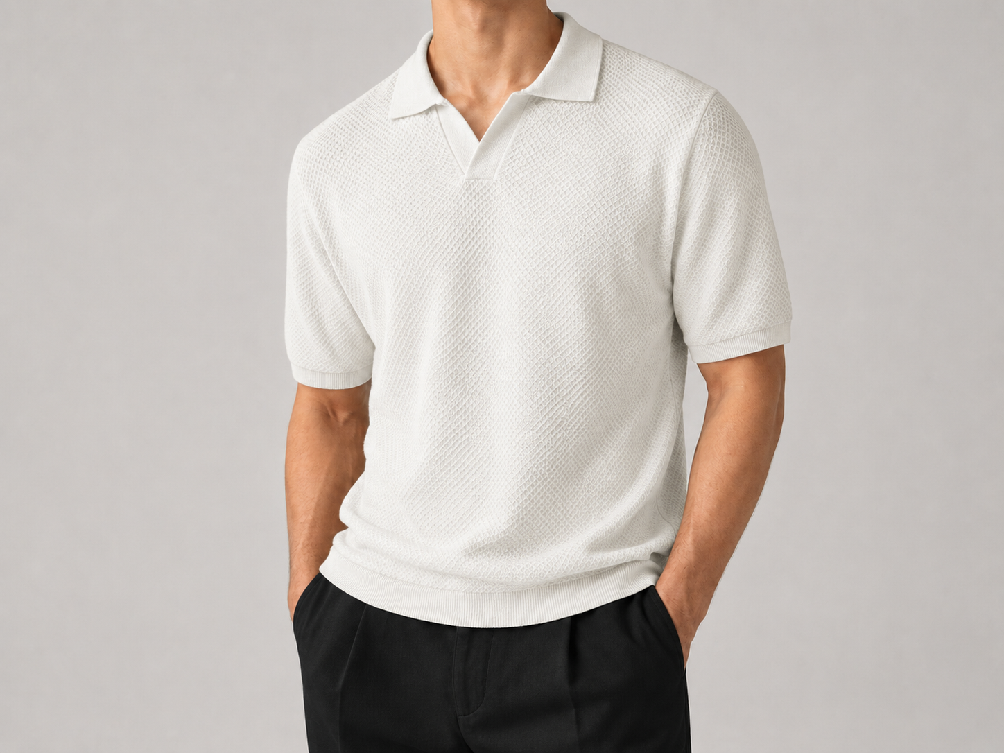 FIVE POLO FIT KNITTED "WHITE"
