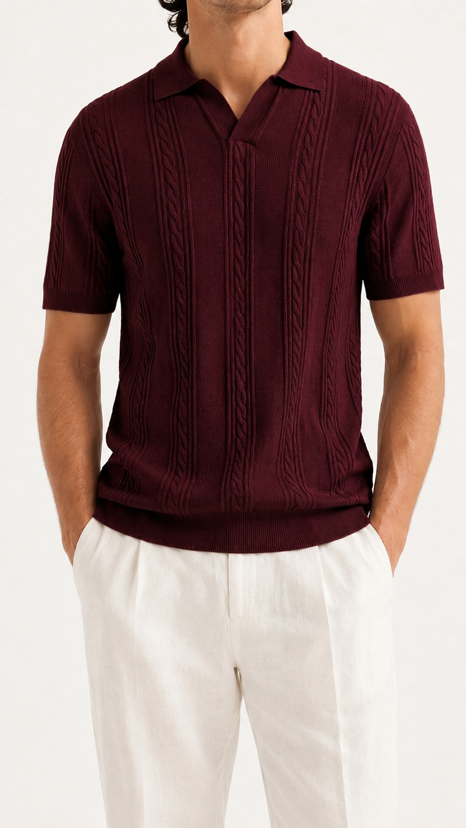 FIVE POLO FIT "BURGUNDY" NO:LB-26209
