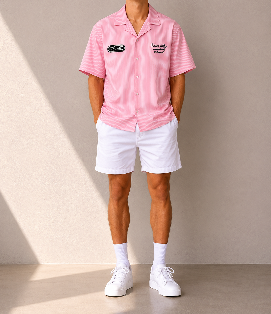 POLO OVERSIZE FLORIDA STRIPES''PINK''