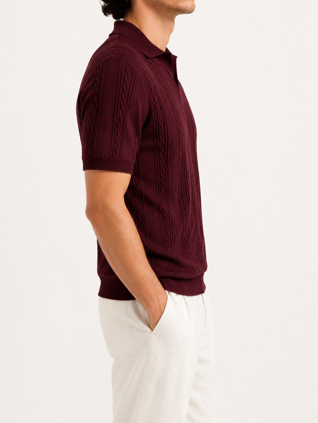 FIVE POLO FIT "BURGUNDY" NO:LB-26209
