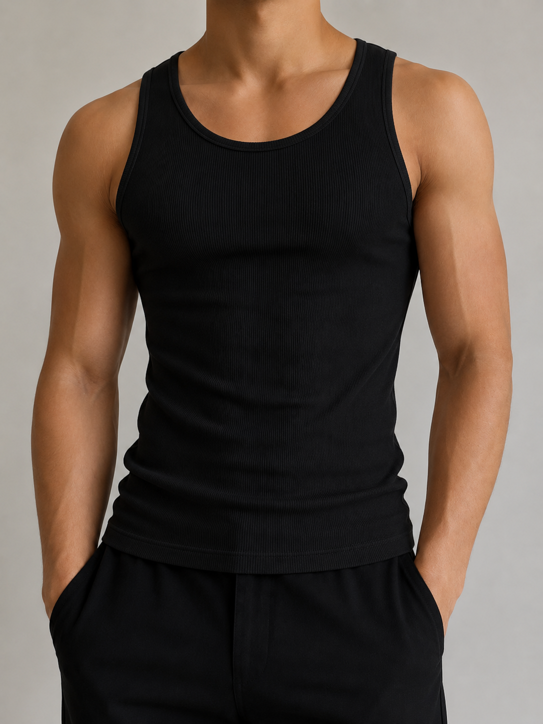 PM SHIRT NO SLEEVE FIT ''BLACK''