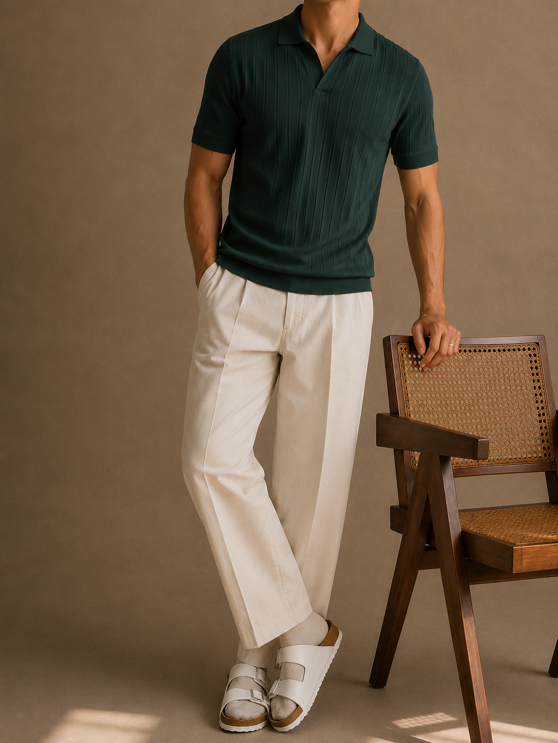 FIVE POLO FIT ''GREEN" NO:LB-26107