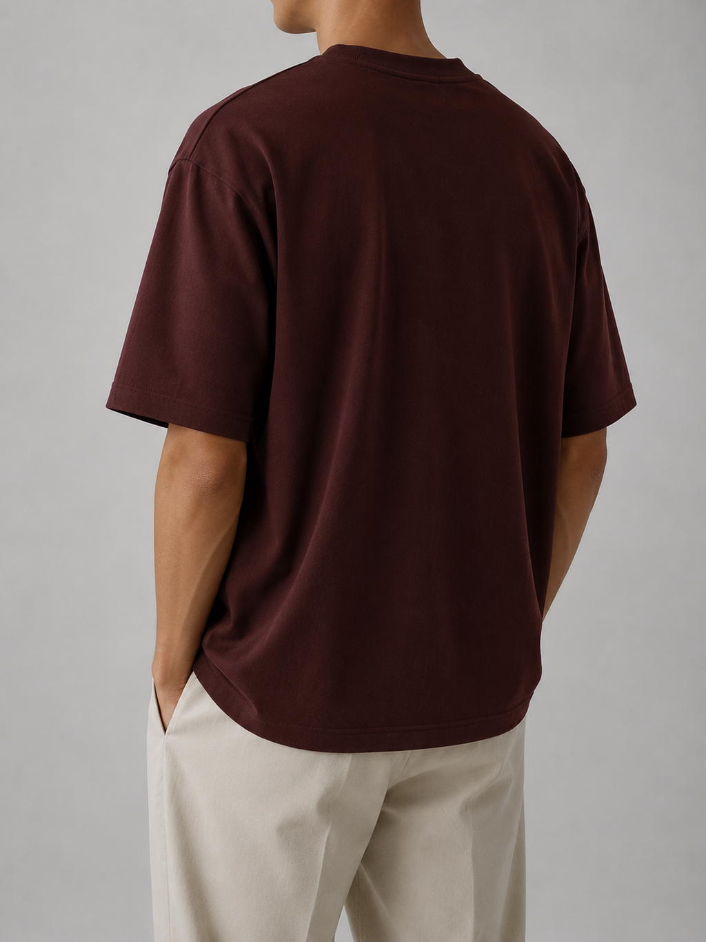 PM OVERSIZE T-SHIRT "BURGUNDY''