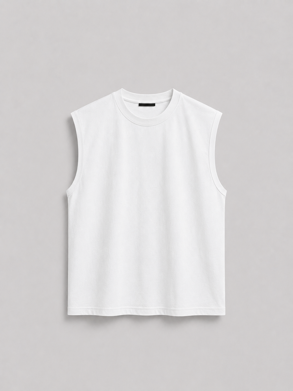 PM OVERSIZE NO SLEEVE T-SHIRT "WHITE''