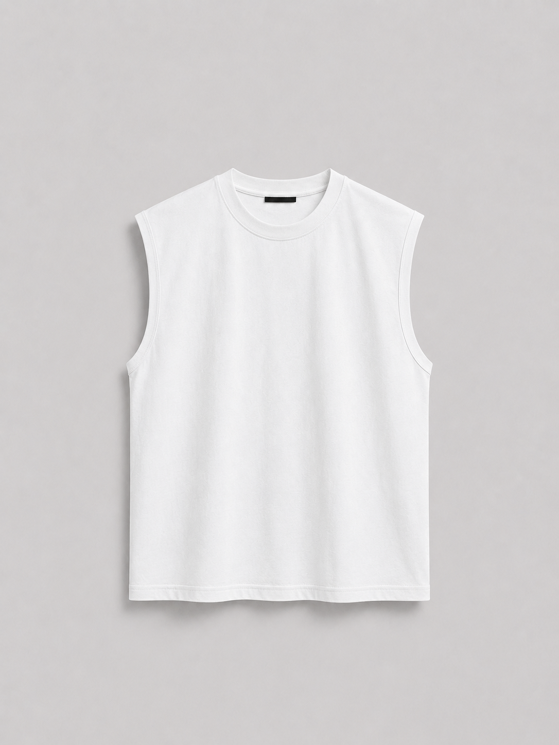 PM OVERSIZE NO SLEEVE T-SHIRT "WHITE''