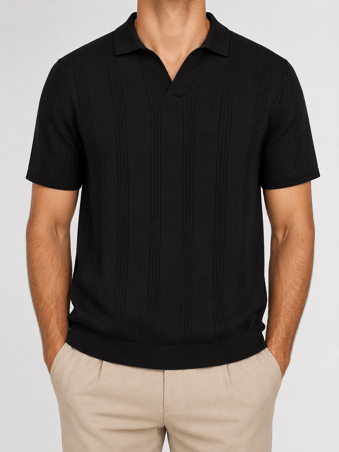 FIVE POLO FIT "BLACK" NO:LB-26109