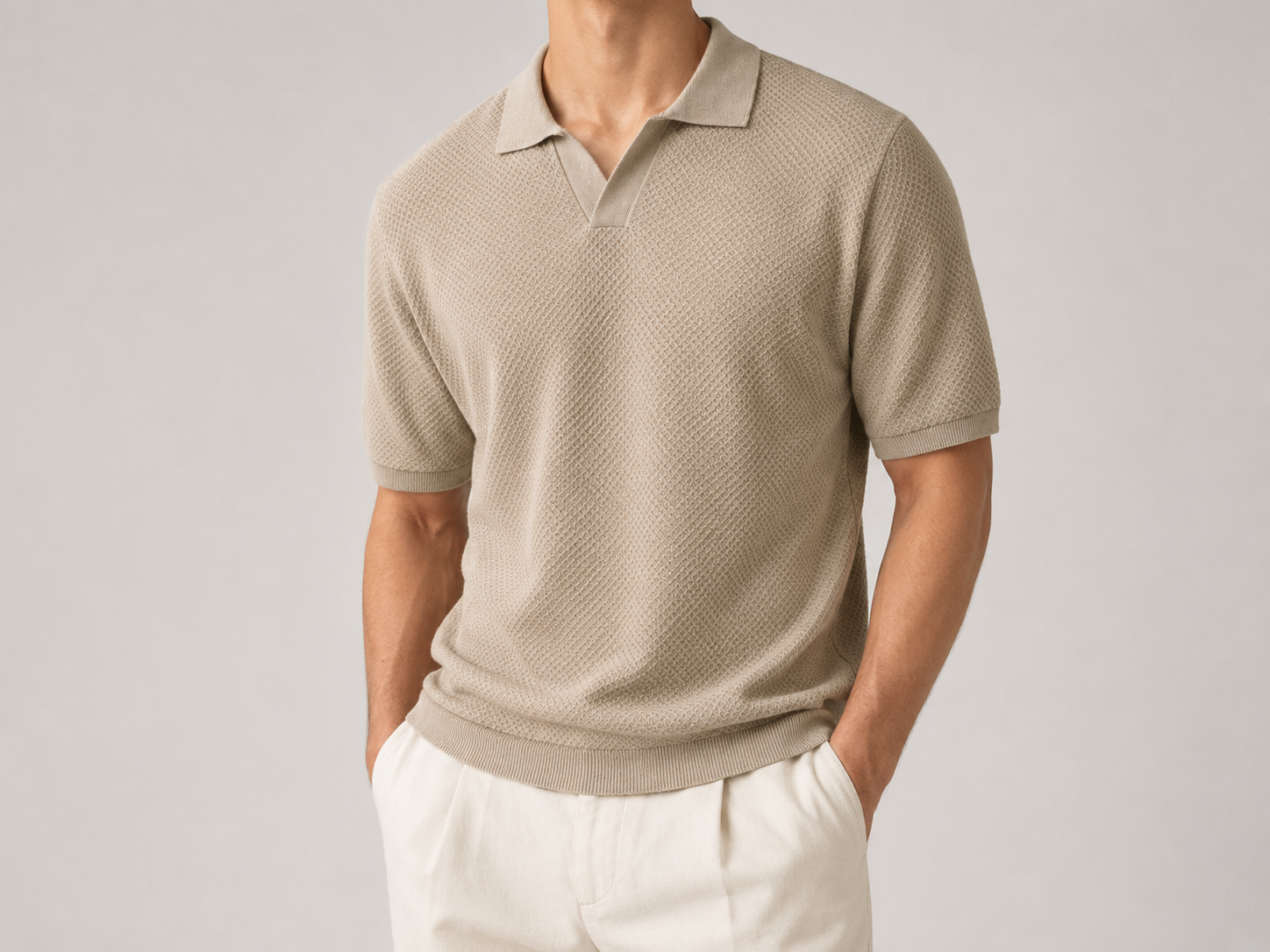 FIVE POLO FIT KNITTED "BEIGE"