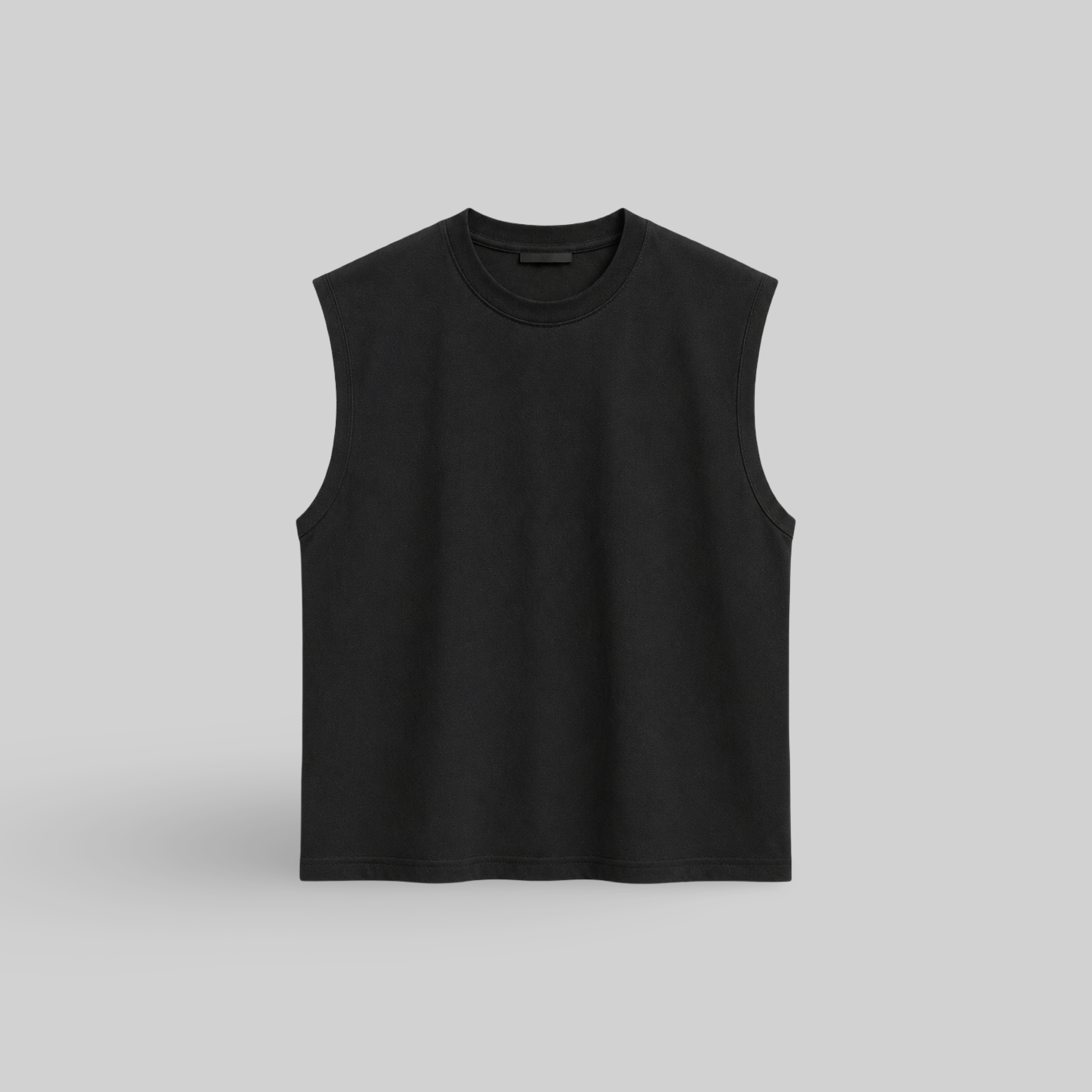 PM OVERSIZE NO SLEEVE T-SHIRT "BLACK''
